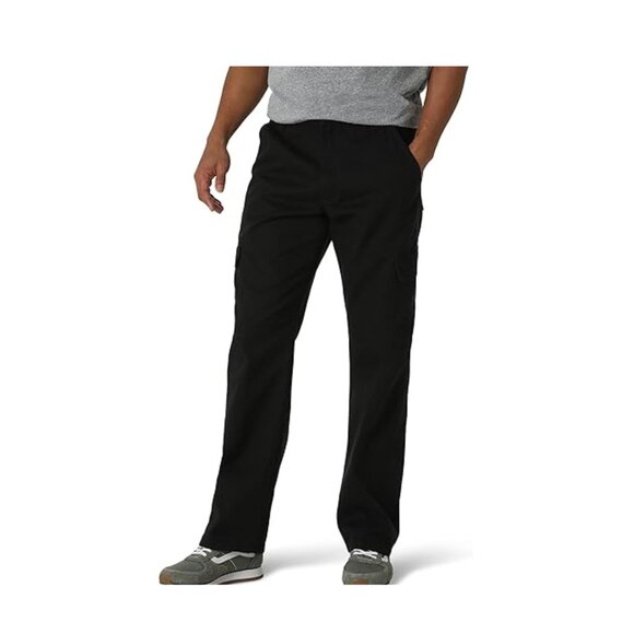 Wrangler Authentics Men's Big & Tall Relaxed Fit Cargo Pant (Logan), Black Twill - Picture 1 of 4